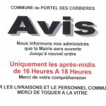 AVIS HORAIRES OUVERTURE MAIRIE